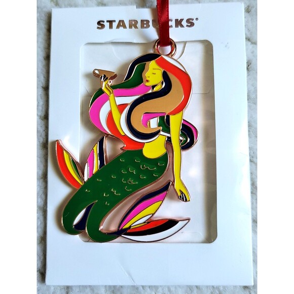 Starbucks 2017 Christmas Siren Mermaid Enamel Ornament - Picture 3 of 5